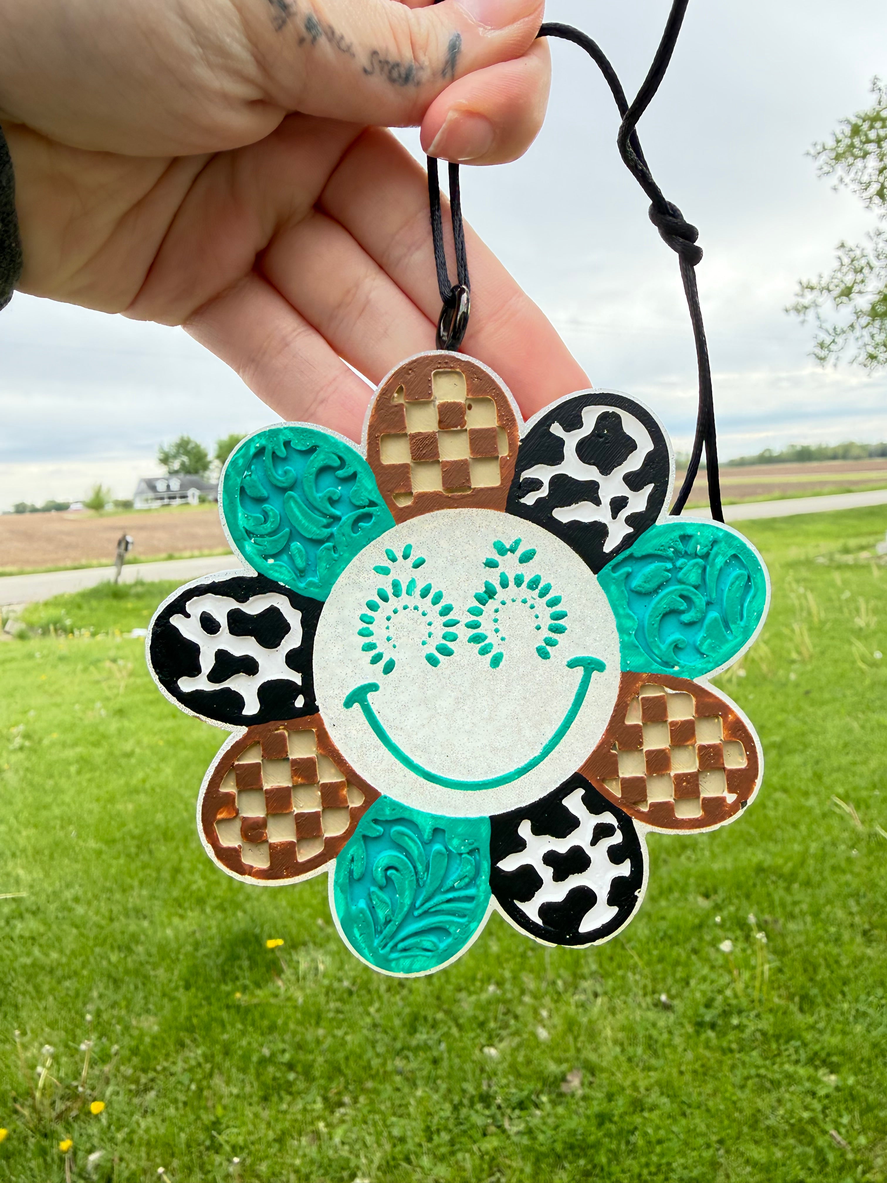 Teal Flower Freshie